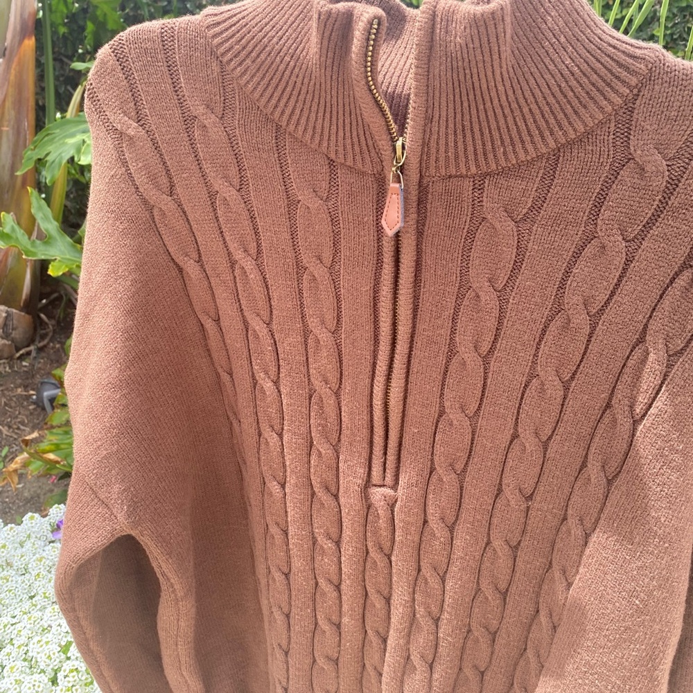 Men’s Brown Cable Knit Sweater